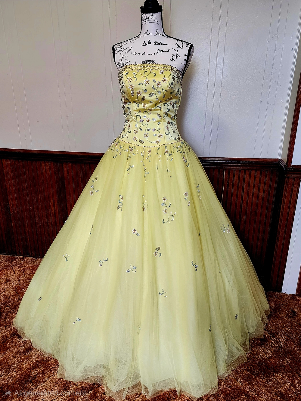 Alyce Design Yellow Tulle Ballgown – Size 6